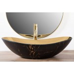 Накладной умывальник Rea Royal In Gold/Black Marble